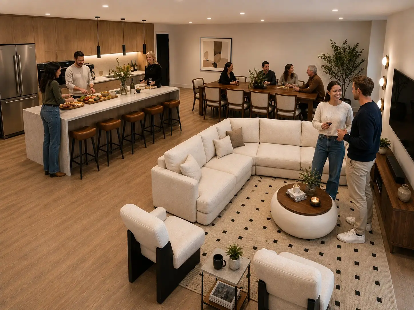 Residents hosting in the M//44 social room